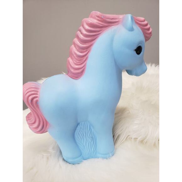 Vintage A J Renzi Corp Pink Carousel Horse Plastic 10" Blow Mold Coin‎ Bank Pony - Picture 7 of 8